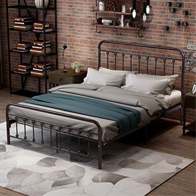 Metal Bed Frame Headboard Attachment Homerecommend Dark Bronze Metal Bed Frame Platform With Headboard And Footboard Box Spring Replacement Mattress Foundation