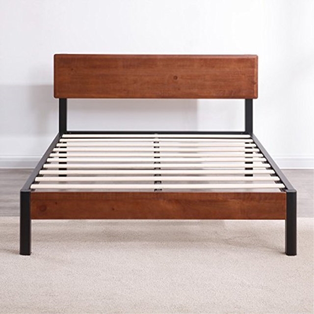 Metal Bed Frame Headboard Attachment Clic Brands Decoro Portland Wood Slat And Metal Platform Bed Frame With Solid Headboard