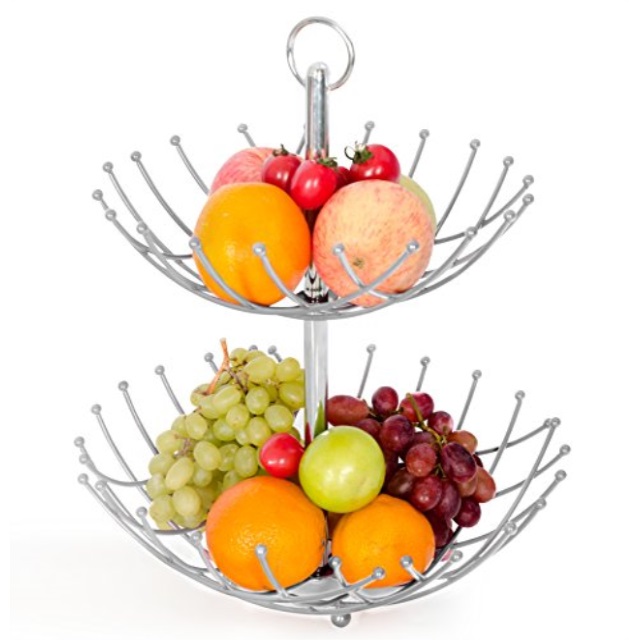 Fruit Basket Stand By Luxe Premium Silver Color 2 Tier Fresh Veggie Luxe Premium Fruit Basket Stand By Silver Color 2 Tier Fresh Veggie