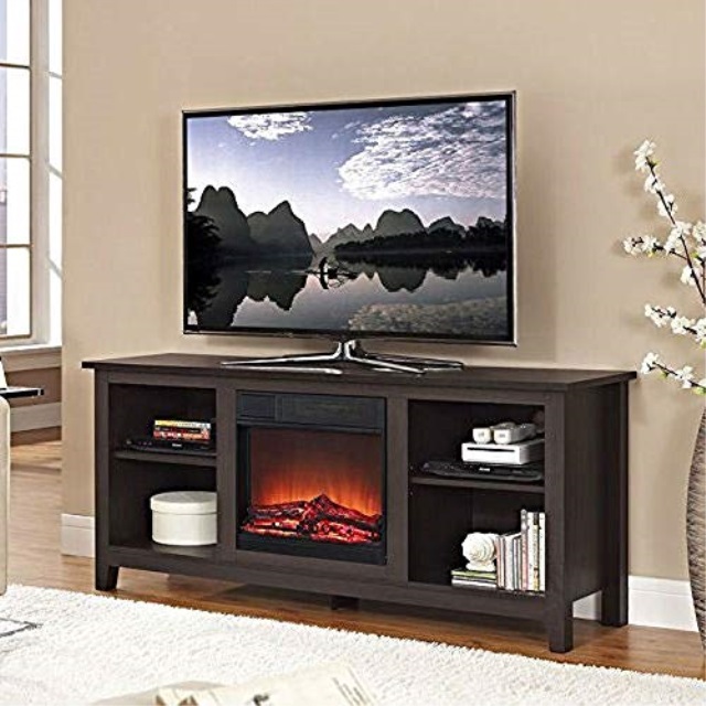 Chooseand Espresso Wood Tv Stand With Electric Fireplace Heater Chooseand Espresso Wood Tv Stand With Electric Fireplace Heater Insert New Sy Clic Elegant Furniture