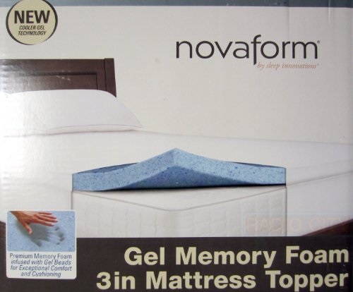 Sleep Innovations Novaform Gel Memory Foam 3 Inch Mattress Toppertwin Size