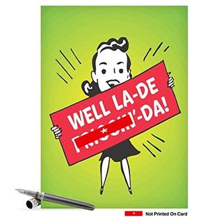 nobleworks j0676 jumbo funny congratulations card: ladefrigginda with envelope (extra large version: 8.5'' x 11'') adult humor nobleworks j0676 jumbo funny