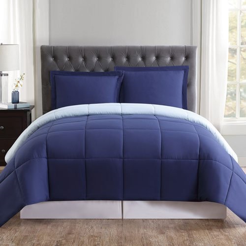 Truly Soft Everyday Reversible Comforter And Shams Mini Set Brown Light Blue Twin Xl Shams Mini Set Brown And Light Blue Twin Xl, Light Blue Comforter Set Twin Xl