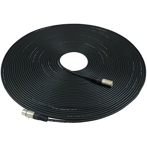 Photo 1 of gls audio 100ft mic cable patch cords - xlr male to xlr female black microphone cables - 100' balanced mike snake cord - single