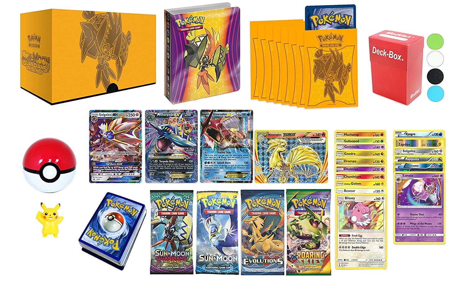 Pokemon Cards Premium Collection 1 Gx 1 Ex 1 Mega Ex 1 Break Evolution 6 Holo Foils 10 Rares 1hp 4 Booster Packs Mini