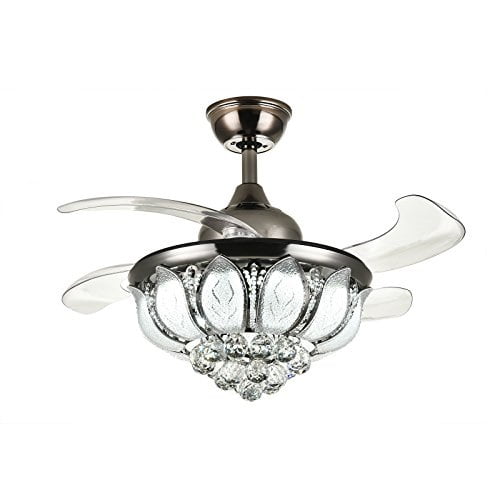 Automb0797qvzvp Moooni Fandelier Invisible Ceiling Fans With Lights And Remote Retractable Crystal Chandelier Fan Stpeless Dimmable Automb0797qvzvp Moooni Fandelier, Black Crystal Chandelier Ceiling Fan