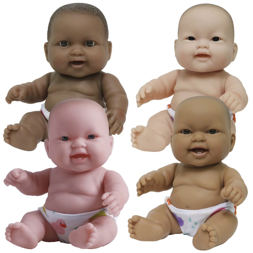 JC Toys 10" Lots to Love Babies with Different Skin Tones and Poseable Bodies- Set of 4