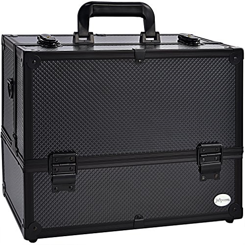 Photo 1 of Joligrace Makeup Train Case Professional Adjustable - 6 Trays Cosmetic Cases Makeup Storage Organizer Box with Lock and Compartments 14 In