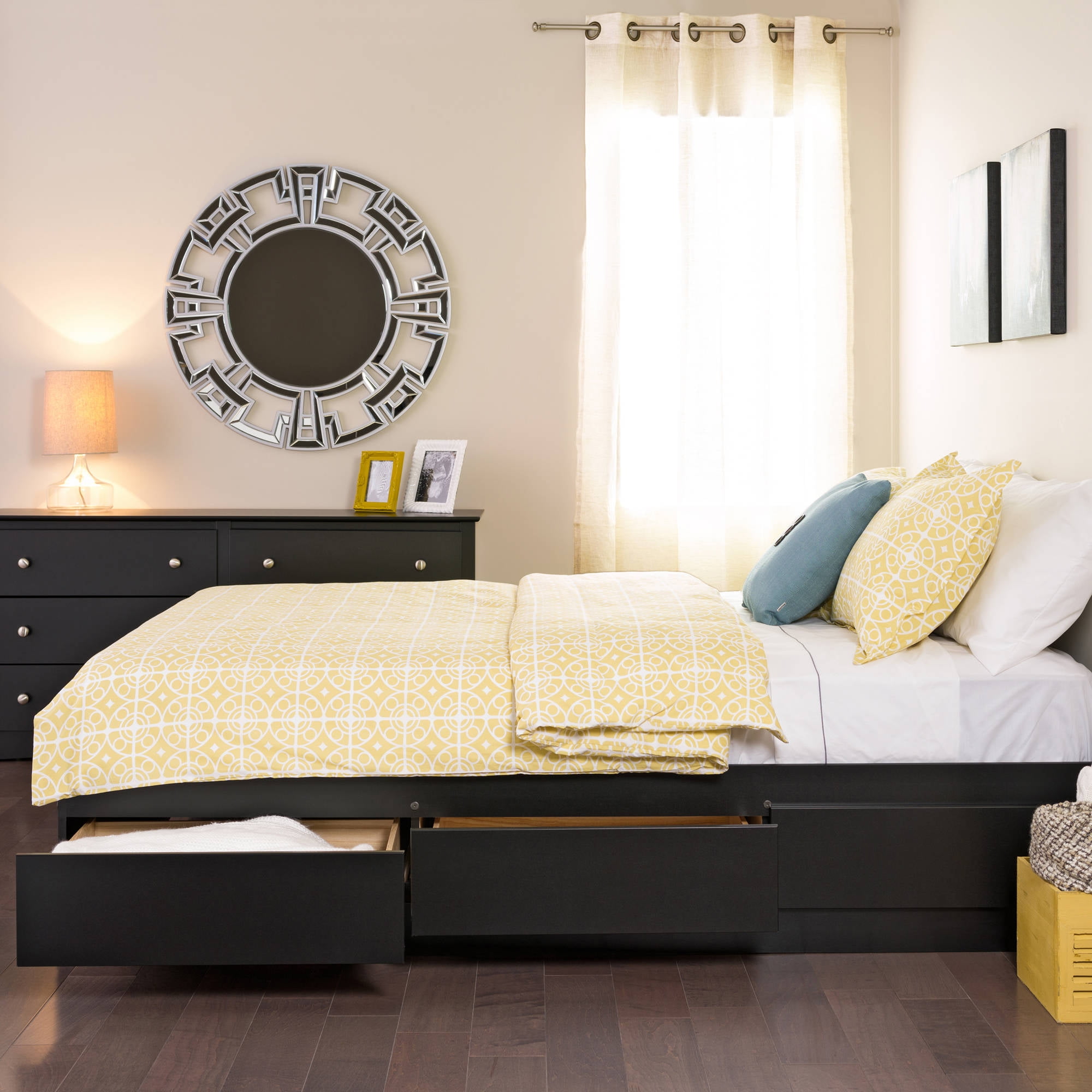 Photo 1 of (Box 3 of 3) NOT COMPLETE 
Prepac Full Mate's Platform Storage Bed with 6 Drawers, Black