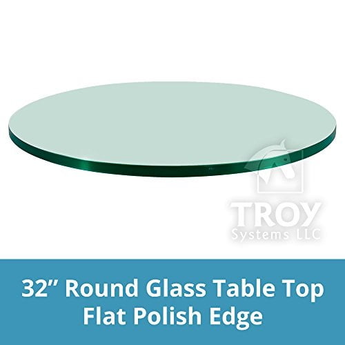 Troysys Eleacb004xe036a Round Glass Table Top 32 Inch Custom Annealed Clear Tempered 1 4 Thick With Flat Polished Edge For Dining Coffee 32 Inch Custom Annealed Clear Tempered, 32 Inch Round Glass Table Top