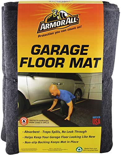 Drymate Armor All AAGFMC22 Garage Floor Mat 22 x 810 Charcoal (Made in The USA) Absorbent/Waterproof/Durable (Includes Double Si