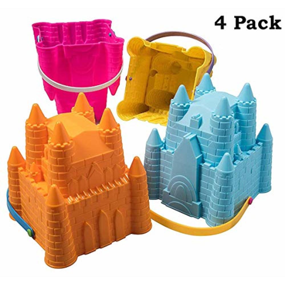Top Race Sand Castle Building Kit, Beach Toys, Beach Bucket, Sand Castle Molds for Kids, Gift Toy for Ages 1 2 3 4 5 6 7 8 9, Older Kids
