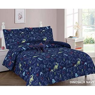 Kids Boys Teens Comforter Set Bed, Twin Size Dinosaur Bedding Set