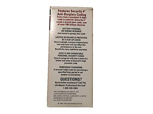 Liftmaster Liftmaster 976lm Garage Door Opener Keypad Remote Keyless Entry