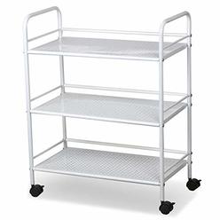 Topeakmart 3-Tier Salon Rolling Trolley Cart Beauty Storage Spa Holder Utility 3 Facial Tray for Hair Styling Facial Tools, Mobi