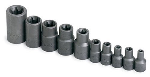 SK Hand Tool SK 19760 10 Piece 1/4-Inch, 3/8-Inch, and 1/2-Inch Drive E4 to E18 Torx Socket Set