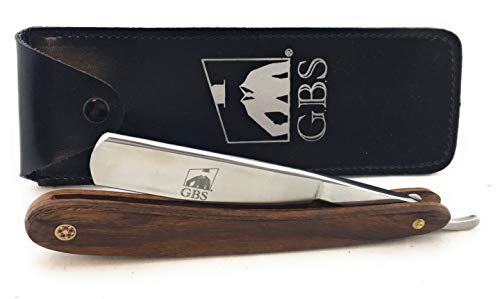 G.B.S Shave Ready New Straight Edge Steel Barber Shaving Straight Razor 5/8" Handmade, Sharp, Carbon Steel Blade, Vintage Wood H