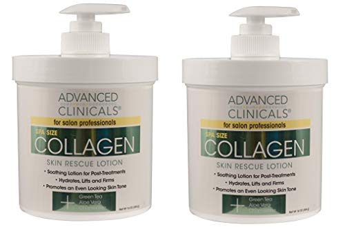 Advanced Clinicals Collagen Skin Rescue Lotion - Hydrate, Moisturize, Lift, Firm. Great for Dry Skin, 16 Ounce