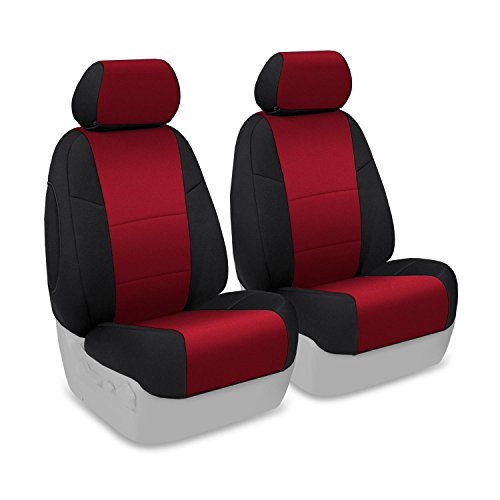 Coverking Custom Fit Front 50 Bucket Seat Cover For Select Ford Fusion Models Neosupreme Red With Black Sides - How To Make Seat Covers For Bucket Seats