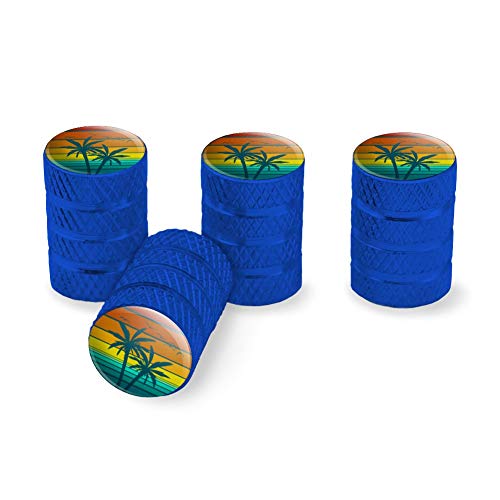Graphics and More Sunset with Palm Trees graphic Tire Rim Wheel Aluminum Valve Stem caps