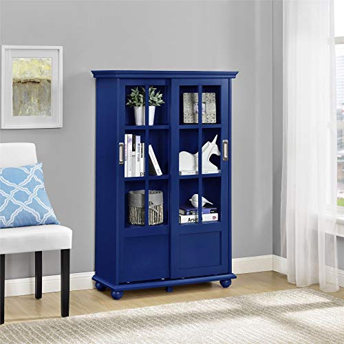 Ameriwood Home Aaron Lane Bookcase With Sliding Glass Doors Blue Ameriwood Home Aaron Lane Bookcase With, Ameriwood Tv Stand With Sliding Glass Doors