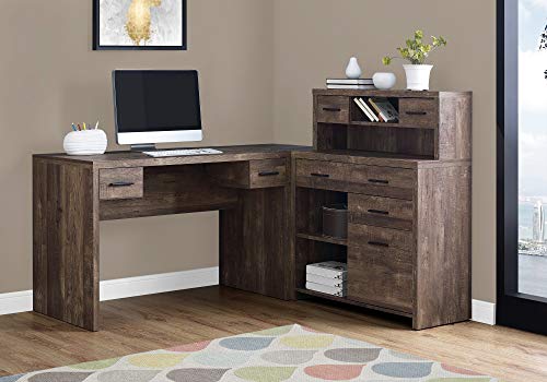 Automb07gfqtvwj Monarch Specialties, Oak L Shaped Desk With Storage