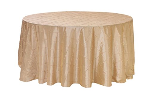 Your Chair Covers 132 Inch Pintuck Taffeta Round Tablecloth Champagne Table Linens For 6 Ft Tables 132 Inch Pintuck Taffeta Round, 6 Ft Round Table Cloth Size