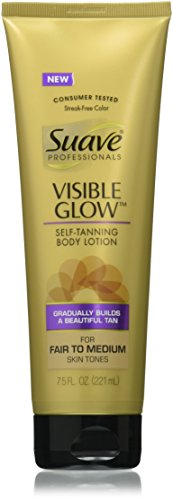 Suave Lot of 3 Suave Professionals Visible Glow Self-Tanning Body Lotion, Fair to Medium 7.5 oz