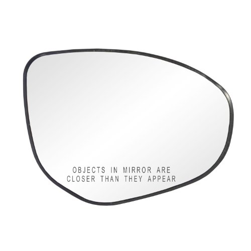 Fit System Passenger Side Heated Mirror Glass w/ backing plate, Mazda 2, Mazda 3, 5 1/ 8 x 6 3/ 4 x 7 1/ 8 (w/ o Blind Spot)