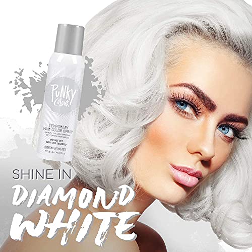 Punky Temporary Hair Color Spray, Siberian White, Fast-Drying, Non-Sticky,  Non-Damaging, Travel Size Hair