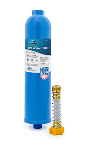 Camco 40019 TastePURE XL RV/Marine Water Filter with Flexible Hose Protector | Protects Against Bacteria | Reduces Bad Taste, Od