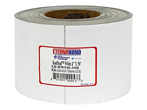 EternaBond RoofSeal White 4 x50 MicroSealant UV Stable Seam Repair Tape | 35 mil Total Thickness | EB-RW040-50R - One-Step Durab