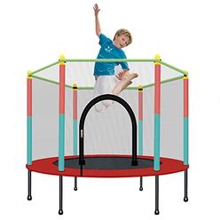 TOYMATE Kids Trampoline with Safety Enclosure Net - 5FT Trampoline for Toddlers Indoor and Outdoor - Parent-Child Interactive Ga