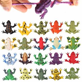 ValeforToy ValeforToy Frog Toys,12 Pack Mini Rubber Frog Sets,Food Grade  Material TPR Super Stretches