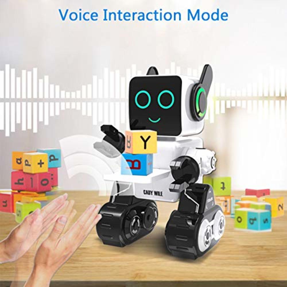 hbuds Robots for Kids, Remote Control Robot Toy Intelligent Interactive Robot LED Light Speaks Dance Moves Built-in Coin Bank Programm
