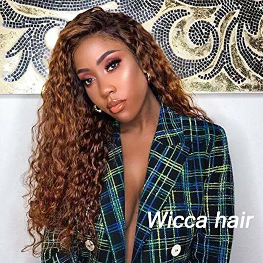 Wicca Human Hair Lace Front Wigs With Baby Hair 150% Density Ombre Wigs  Glueless Lace