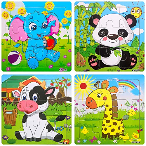Gudi Toy Wooden Jigsaw Puzzles Set for Kids Age 3-5 Year Old Animals  Preschool Puzzles