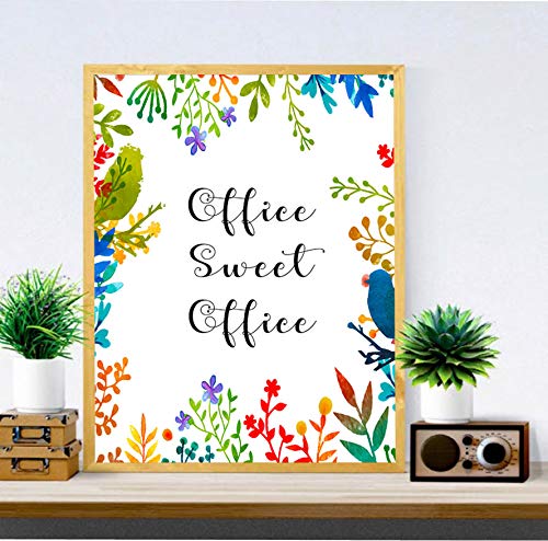 signatives Office sweet office - Funny Frame - Inspirational Quote - Black  and White - Boss Gift - Office Print - Work