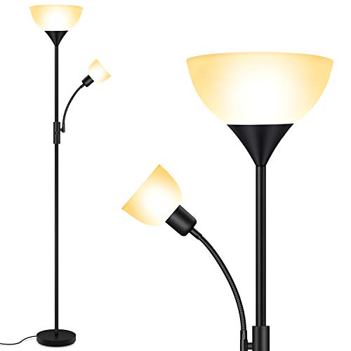 Boostarea Floor Lamp Standing 9w Led Torchiere With 4w Adjustable Reading 3000k Energy Saving Bulbs Boostarea Floor Lamp Standing 9w, Torchiere Floor Lamp Light Bulb Replacement