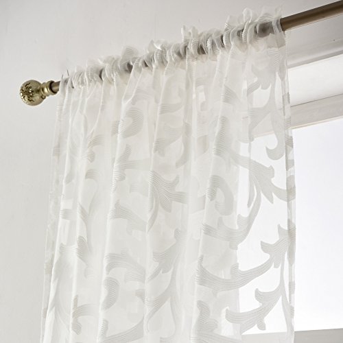 White Sheer Curtains Napearl European, Light Filtering Curtains Privacy
