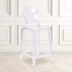 Flash Furniture 4 Pk. Ghost Counter Stool in Transparent Crystal with Tear Back