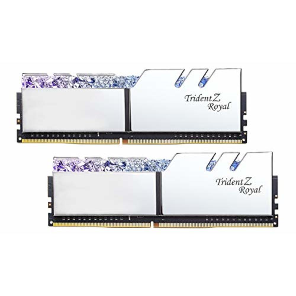 G.Skill Trident Z Royal Series [Silver] 16GB (2 x 8GB) 288-Pin SDRAM (PC4-25600) DDR4 3200 CL16-18-18-38 1.35V Dual Channel Desk