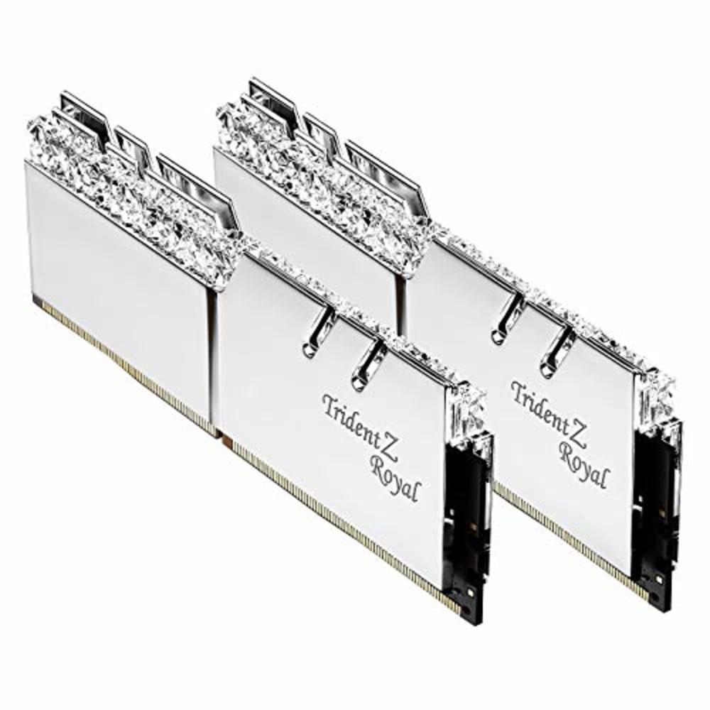 G.Skill Trident Z Royal Series [Silver] 16GB (2 x 8GB) 288-Pin SDRAM (PC4-25600) DDR4 3200 CL16-18-18-38 1.35V Dual Channel Desk
