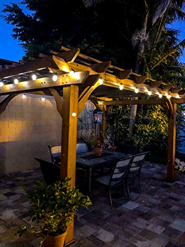 Brightech Ambience Pro - Waterproof, Solar Powered Outdoor String Lights - 27 Ft Vintage Edison Bulbs Create Bistro Ambience On 