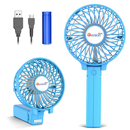 VersionTECH. Mini Handheld Fan, USB Desk Fan, Small Personal Portable Table Fan with USB Rechargeable Battery Operated Cooling F