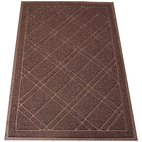 SlipToGrip Universal Doormat | Brown, XL Size 42” x 35” | Anti Slip,  Durable & Washable | Outdoor & Indoor Welcome Mat for Entra