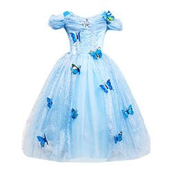 DreamHigh Butterfly Party Girls Costume Dress Size 5-6 Years Sky Blue