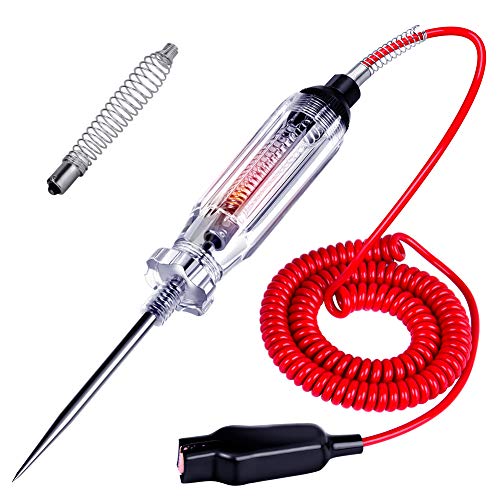 JASTIND Heavy Duty Automotive Circuit Tester, Premium 6-24V Test Light with Extended Spring Test Leads & Sharp Piercing Probe, Circuit V
