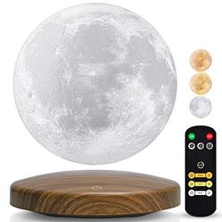 DTOETKD Levitating Moon Lamp, DTOETKD Floating and Spinning 3D Moon Light 3 Colors with Remote & Magnetic Base, Room Decor Night Light, 