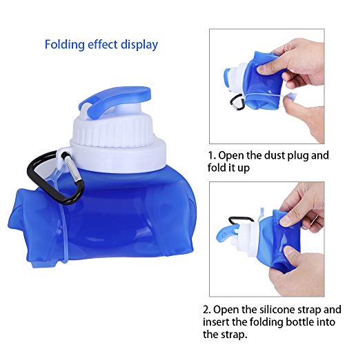 McoMce Collapsible Water Bottle, McoMce Portable Folding Bottle & Water Bottle with Clip for Backpack, Foldable Water Bottle BPA Free, 